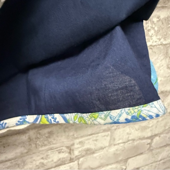 Lilly Pulitzer strapless dress navy white beaded women’s‎ size 8 100% cotton - Picture 7 of 9